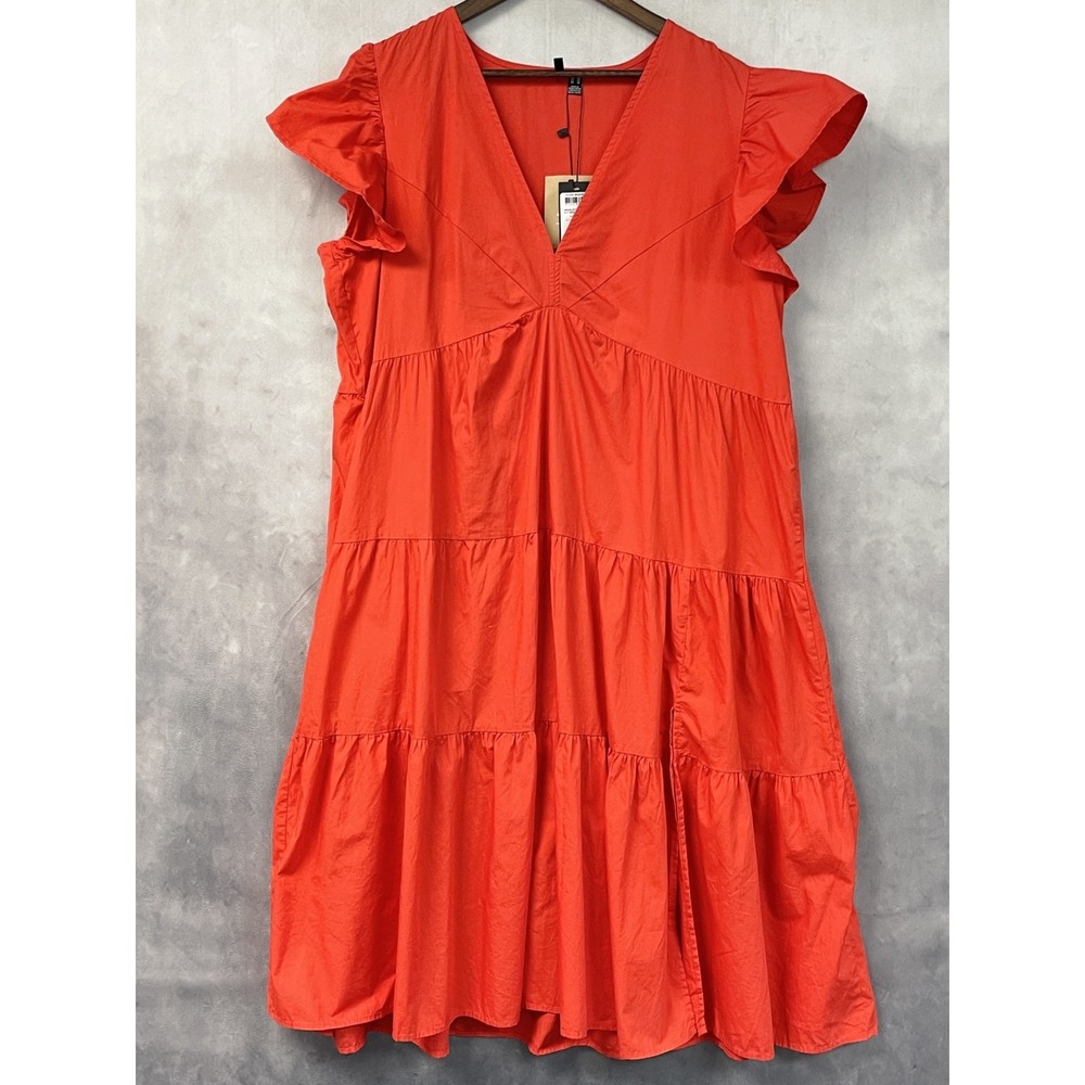 Vero Moda Womens Jarlotte Midi Dress Size 16 Cotton Cottage Coastal Romantic